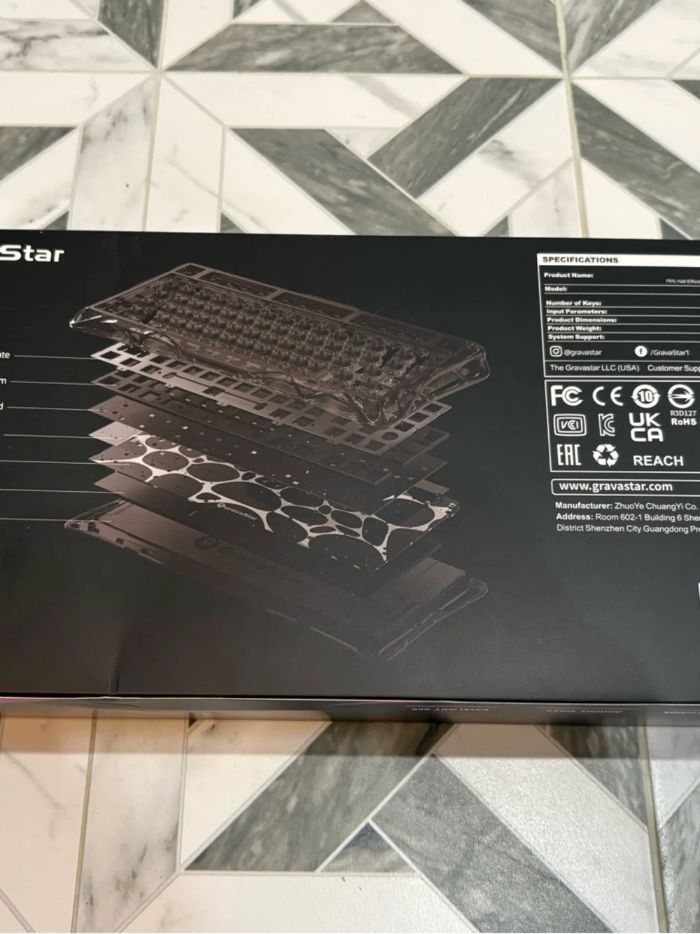 Gravastar Mercury V75 Lite-Transparent Pink Hall Effect Magnetic Switch Keyboard